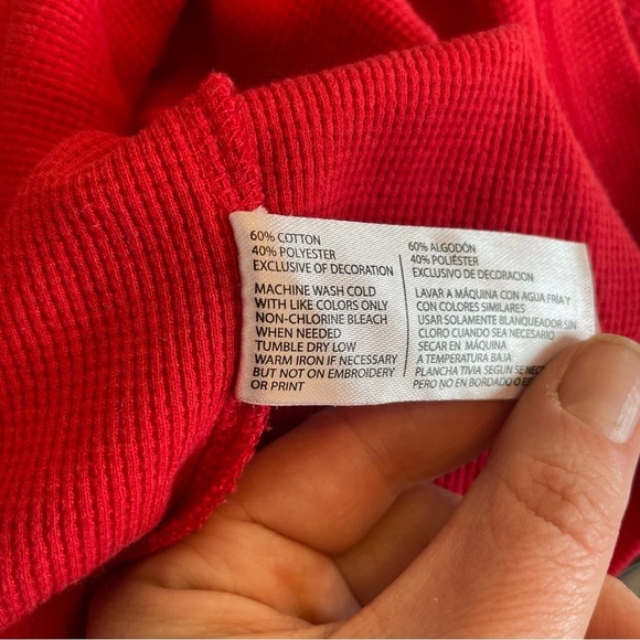 US POLO ASSN Men’s‎ Red Waffle Knit Long Sleeve  Crew Neck Size Medium - Picture 8 of 8